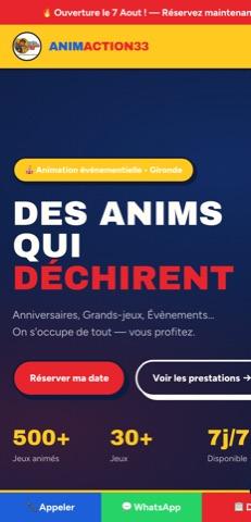 Version mobile du site AnimAction33